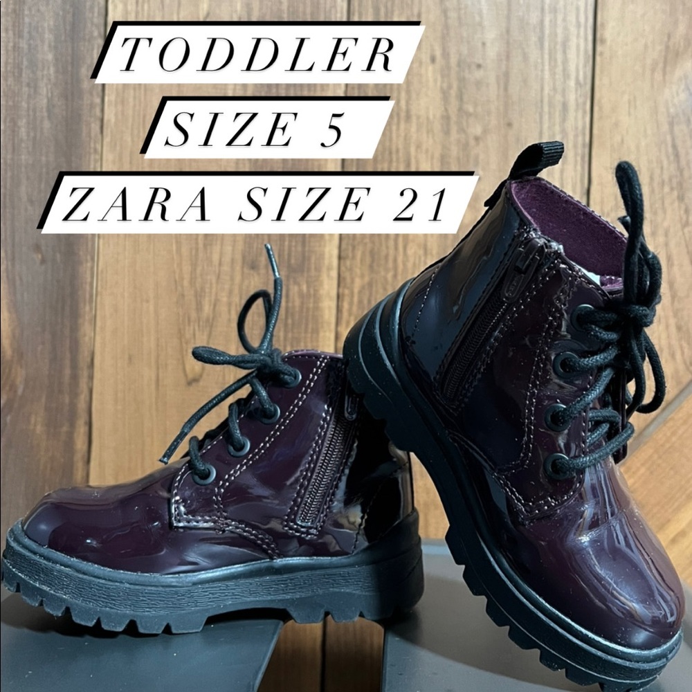 ZARA ZIPPER HIGH TOP BURGUNDY BOOTS. Size 5 (Zara Size 21)